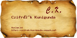 Czifrák Kunigunda névjegykártya